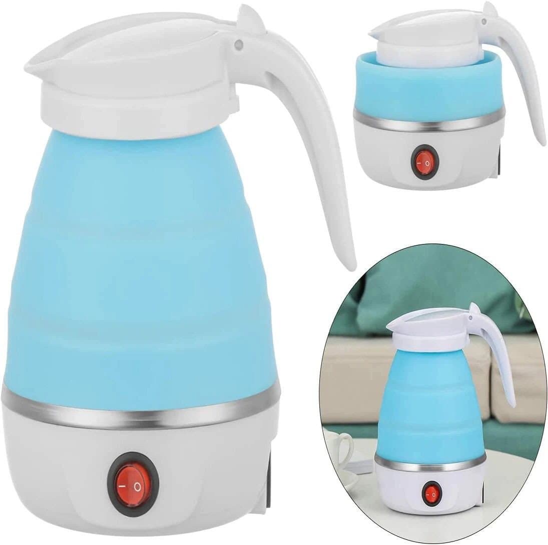 Facile à ranger avec cordon d'alimentation séparable électrique Petite bouilloire pliante portable pliable de 600ml pour champing traviling