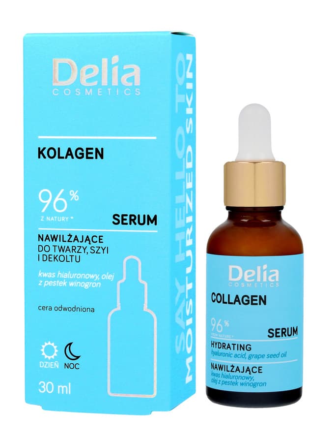 Delia Cosmetics COLLAGEN Sérum hydratant visage, cou et décolleté jour et nuit 30 ml