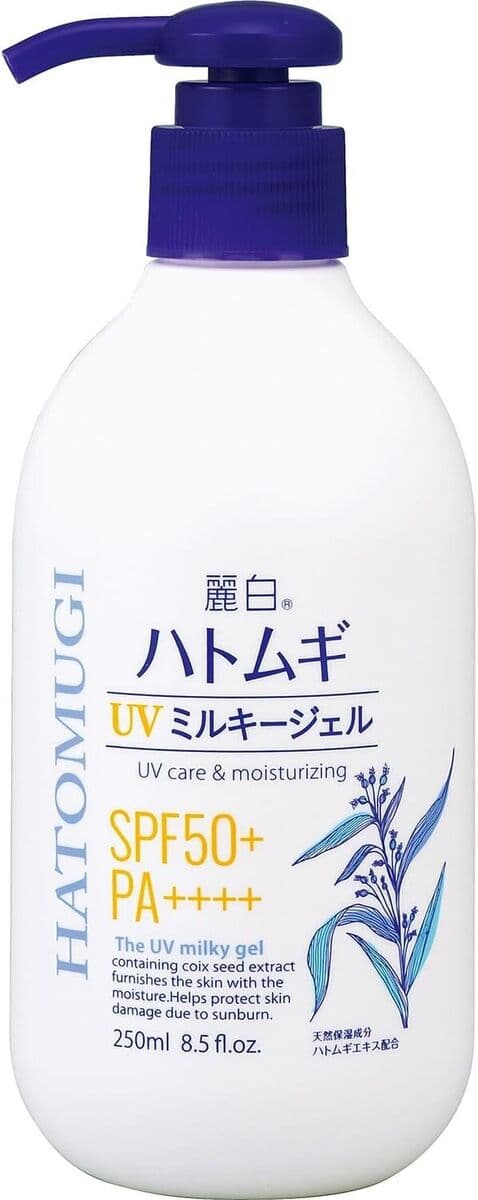white Hatomugi UV Milky G SPF50 Pump Type 250ml