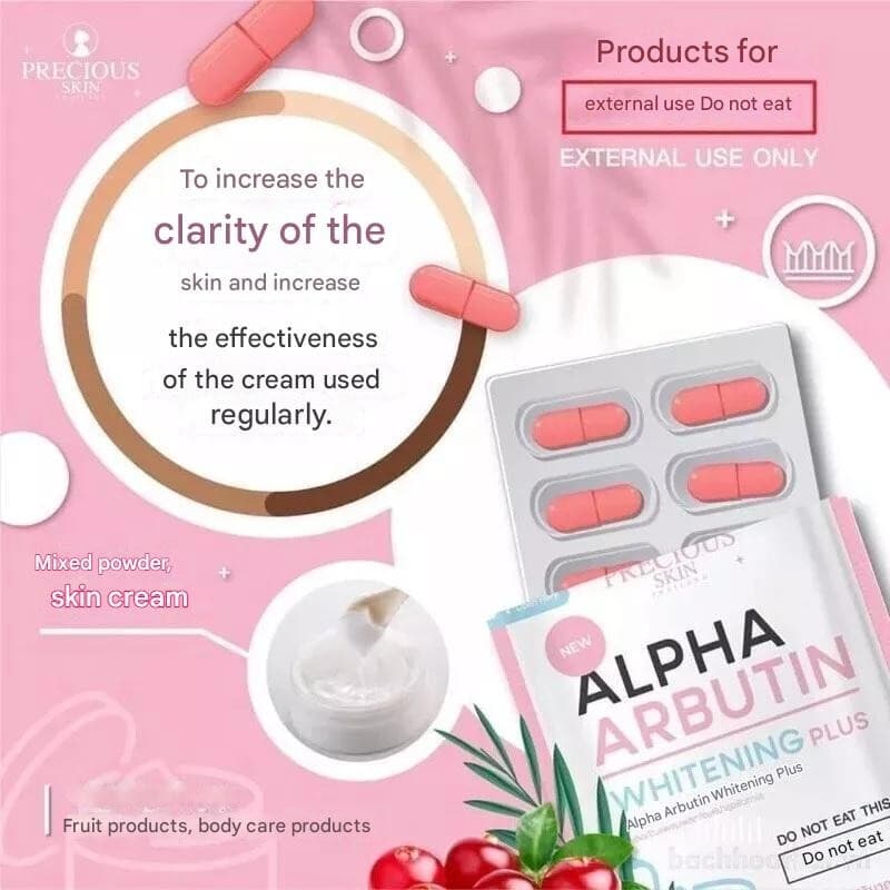 Alpha Precious Skin Whitening Plus powder 10's Mix with cream Lotion 10 capsules