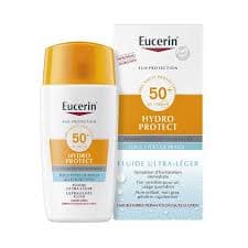 Eucerin Fluide Solaire Ultra-Léger Hydro Protect SPF50+ - Visage - Tous Types de Peaux, 50ml
